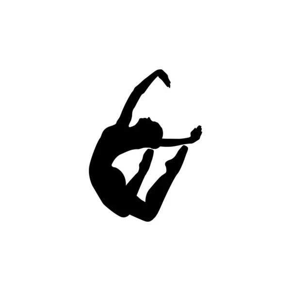 ダンサーの女性のシルエットベクトルイラスト黒と白 — ストックベクタ
