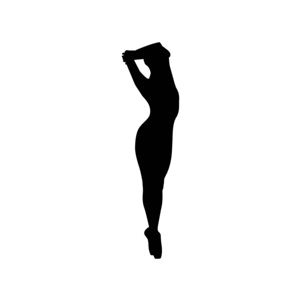 舞女人影矢量画图黑白相间 — 图库矢量图片