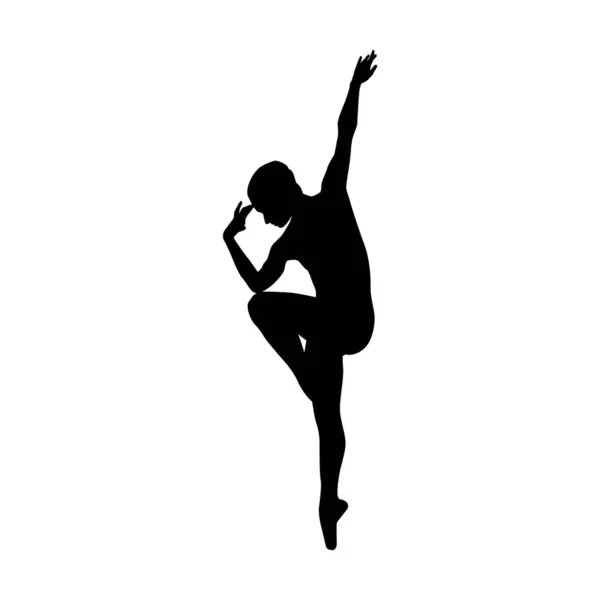 Tanečnice Žena Silueta Vektor Ilustrace Černá Bílá — Stockový vektor