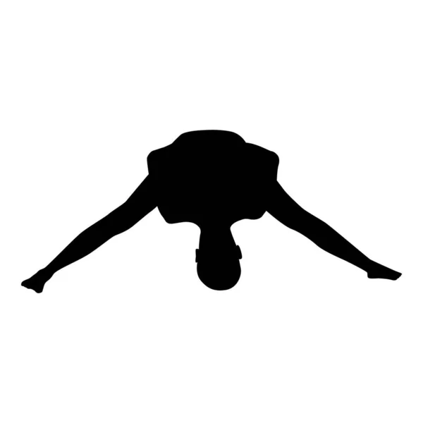 Ilustración Vectores Silueta Yoga Blanco Negro — Vector de stock