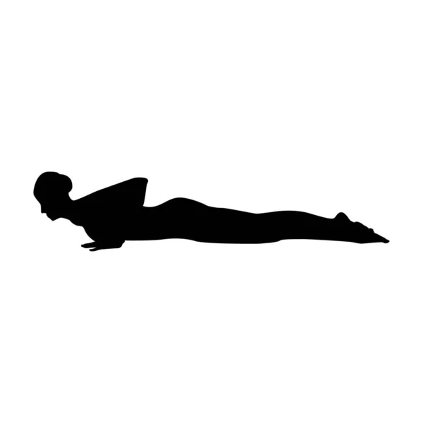 Yoga Silhouette Vektor Illustration Schwarz Weiß — Stockvektor