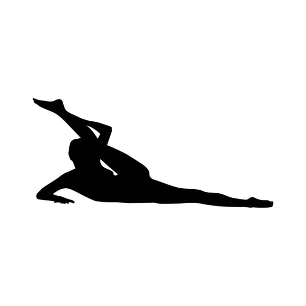 Ilustración Vectores Silueta Yoga Blanco Negro — Archivo Imágenes Vectoriales
