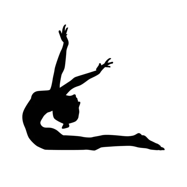 Yoga Silhouette Vector Illustration Black White — Stock Vector