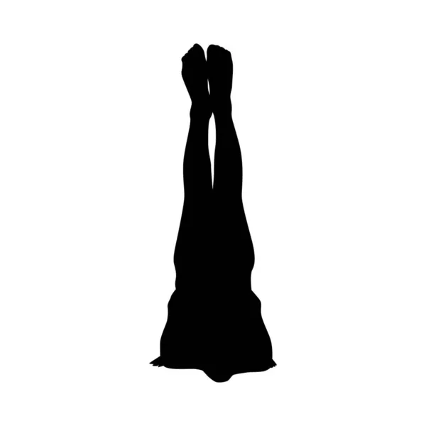 Illustration Vectorielle Silhouette Yoga Noir Blanc — Image vectorielle