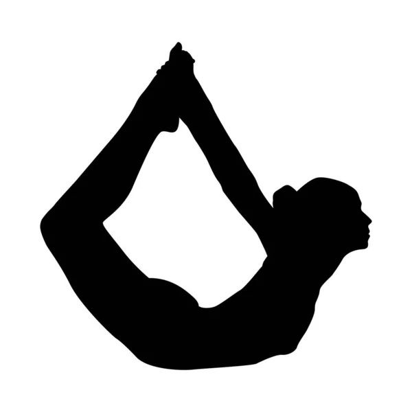 Yoga Silhuett Vektor Illustration Svart Och Vitt — Stock vektor