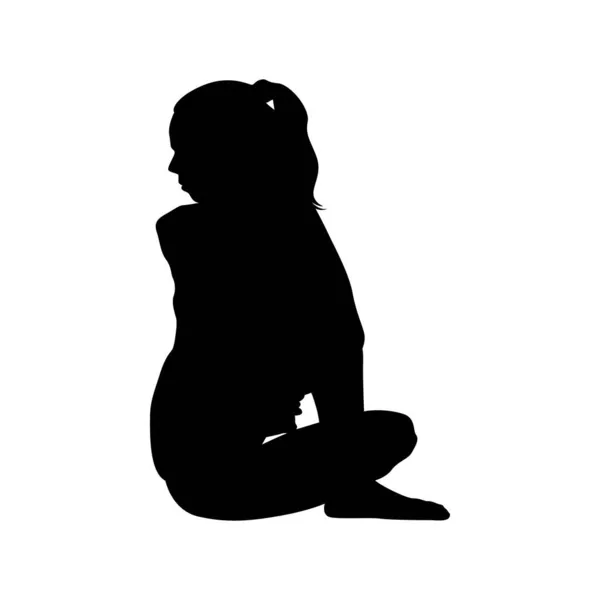 Yoga Silhouette Vektor Illustration Schwarz Weiß — Stockvektor