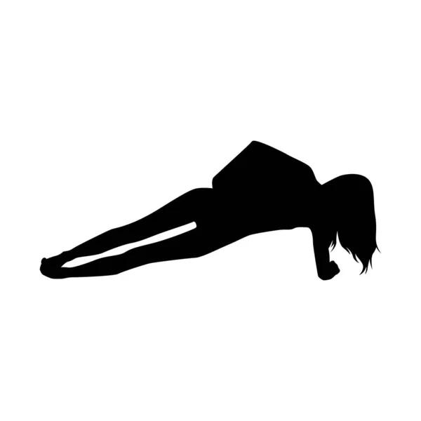 Yoga Silhouette Vettoriale Illustrazione Bianco Nero — Vettoriale Stock