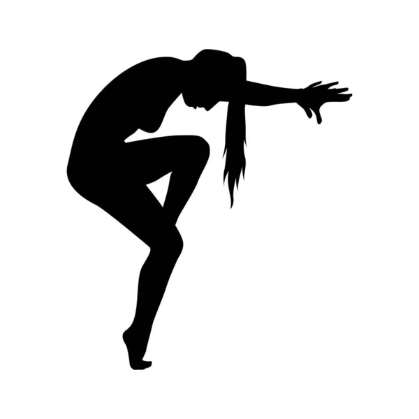 Yoga Silhouet Vector Illustratie Zwart Wit — Stockvector