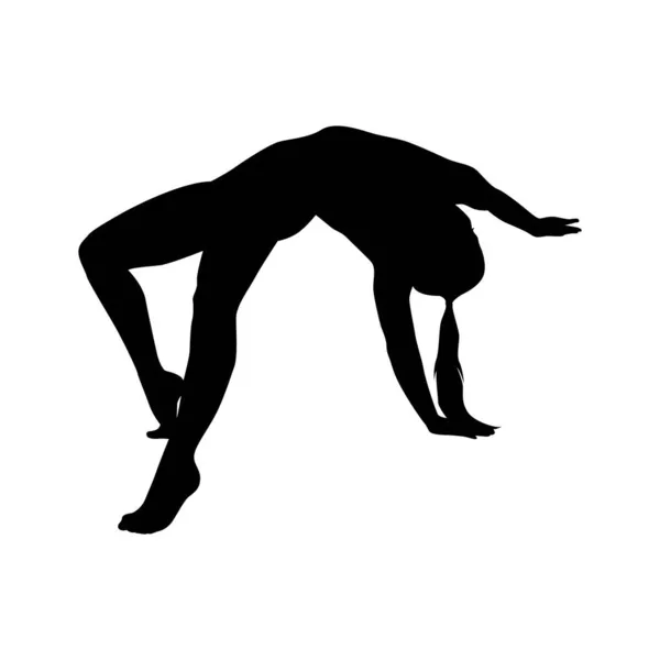 Ilustración Vectores Silueta Yoga Blanco Negro — Archivo Imágenes Vectoriales