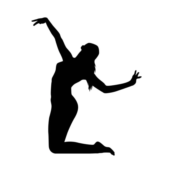 Yoga Silhouette Vektor Illustration Schwarz Weiß — Stockvektor