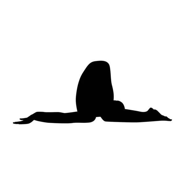 Ilustración Vectores Silueta Yoga Blanco Negro — Vector de stock