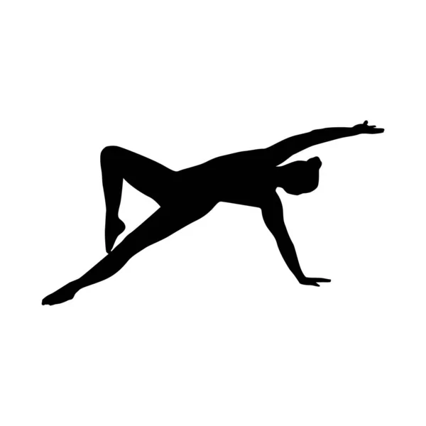 Yoga Silhouet Vector Illustratie Zwart Wit — Stockvector