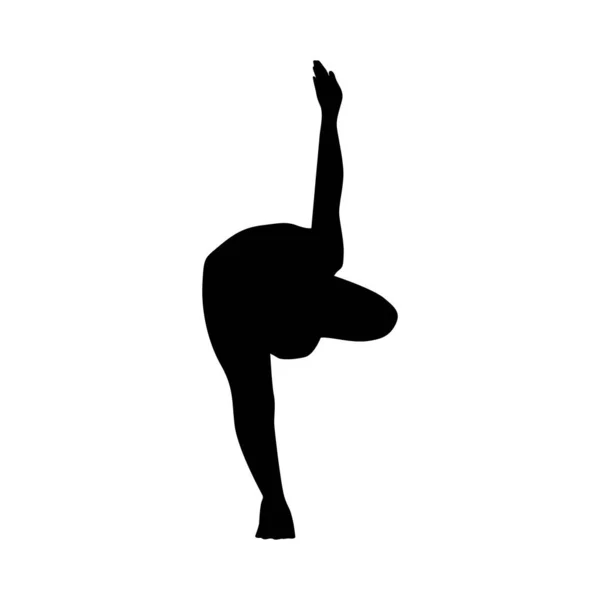 Yoga Σιλουέτα Διανυσματική Απεικόνιση Ασπρόμαυρο — Διανυσματικό Αρχείο