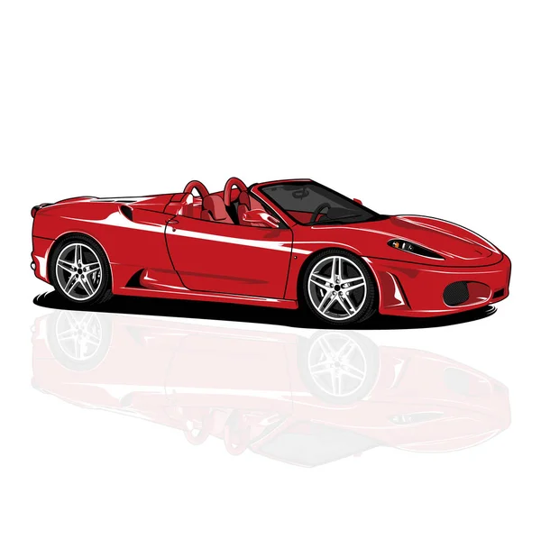 2008 Ferrari F430 Spider Voiture Illustration Vectoriel Transport Voiture Rouge — Image vectorielle