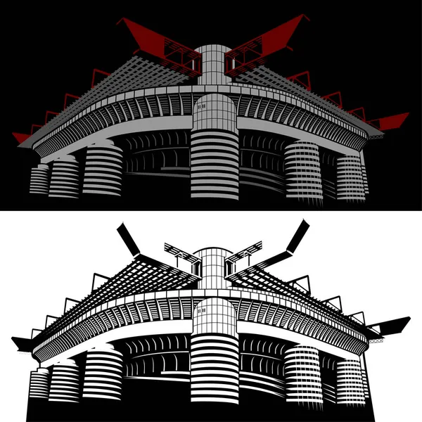 Stadion San Siro illüstrasyon vektör düz tasarım 