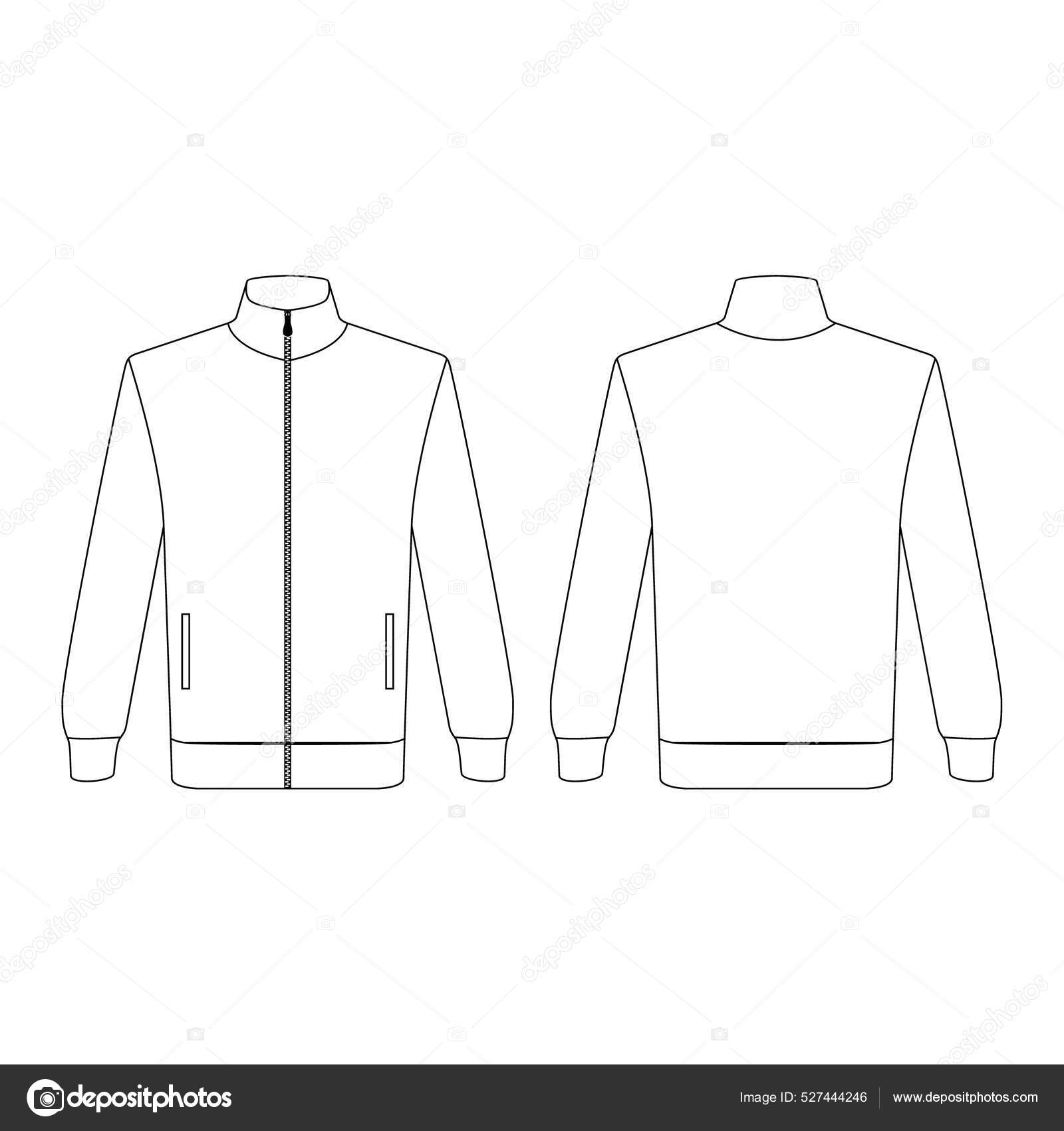 Gambar Vektor Tracksuit Template Gambar Garis Luar Datar Koleksi