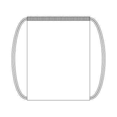 Şablon drawstring çanta vektör çizimi düz tasarım elbise koleksiyonu