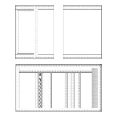 Şablon branda cüzdan vektör çizimi düz tasarım elbise koleksiyonu