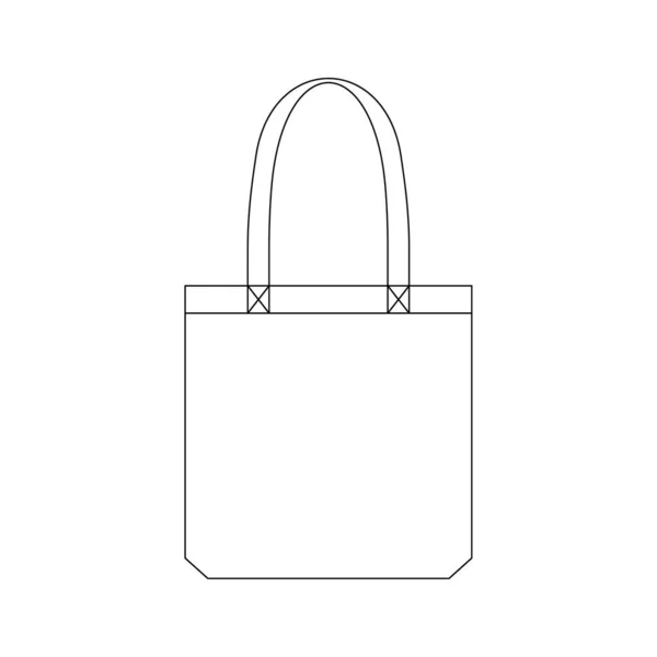 Modèle Sac Fourre Tout Vectoriel Illustration Plat Conception Contour Collection — Image vectorielle