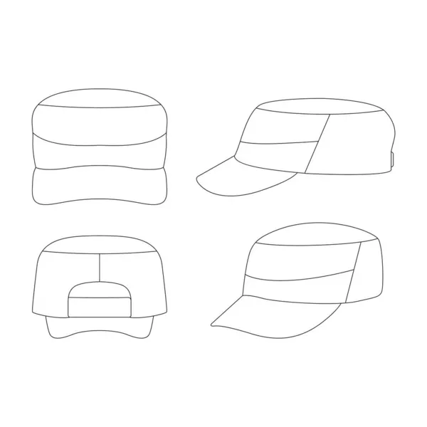 Πρότυπο Καπέλο Περιπολίας Διανυσματική Απεικόνιση Επίπεδη Σχέδιο Περίγραμμα Περίγραμμα Καπέλο — Διανυσματικό Αρχείο