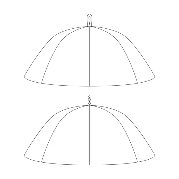 Plantilla Zucchetto Sombrero Vector Ilustración Esquema Diseño Plano — Vector de stock