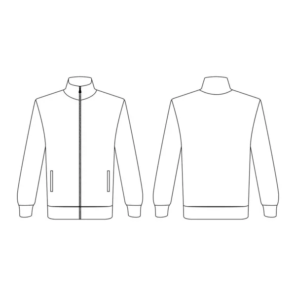 Template Tracksuit Vector Illustration Flat Outline Template Clothing Collection Top — Stock Vector