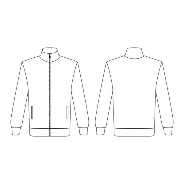 Template Tracksuit Vector Illustration Flat Outline Template Vestuário Coleção Top —  Vetores de Stock