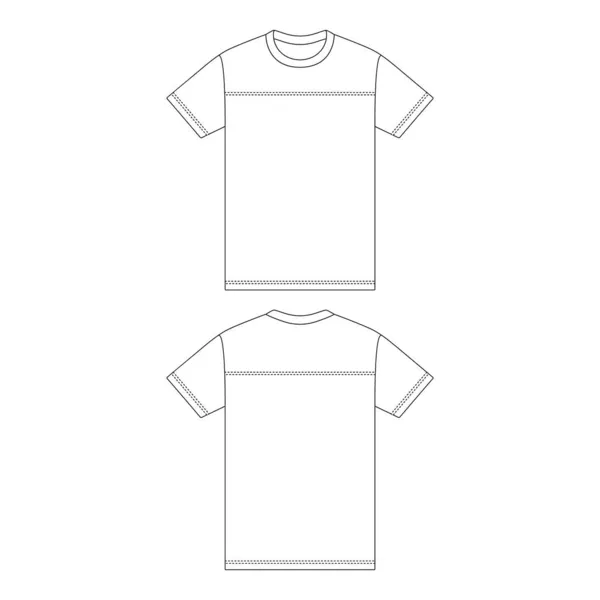 Plantilla Cuello Camiseta Fútbol Vector Ilustración Boceto Plano Esquema Diseño — Vector de stock