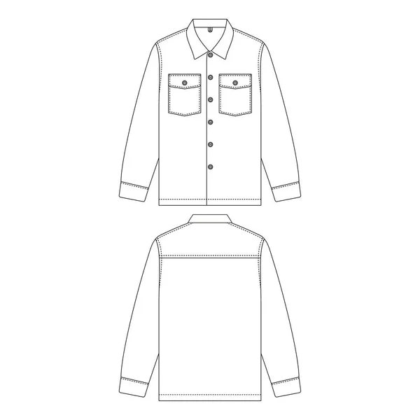 模板长袖工作服矢量插图扁平设计纲要服装系列 — 图库矢量图片