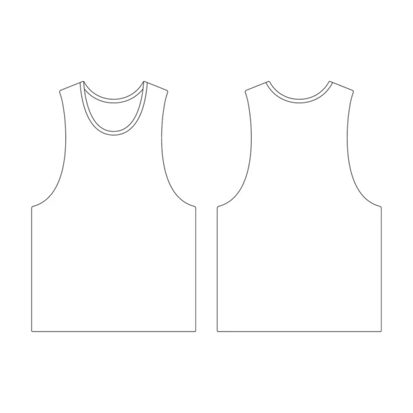 Template Tank Top Cut Armholes Vector Illustration Flat Sketch Design — Vetor de Stock