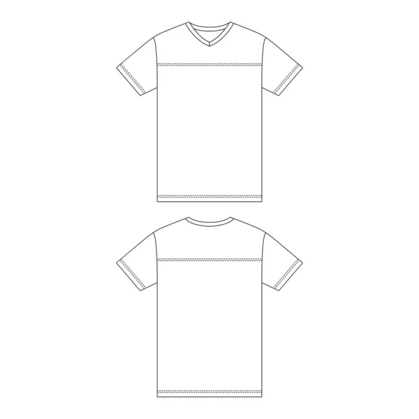 Plantilla Camiseta Fútbol Vector Ilustración Boceto Plano Esquema Diseño — Vector de stock