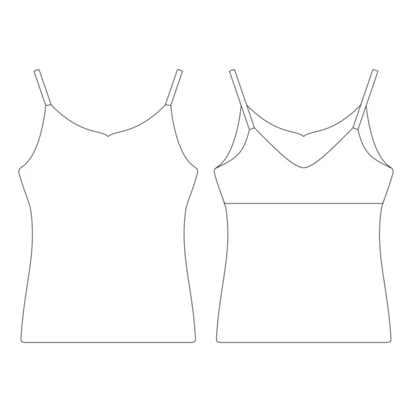 Sjabloon Camisole Slip Top Vector Illustratie Platte Ontwerp Ontwerp Ontwerp — Stockvector