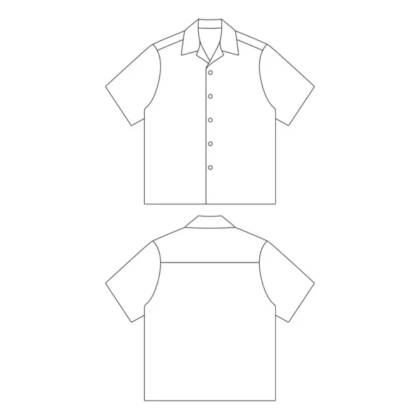 Modelo Acampamento Camisa Vetor Ilustração Plana Design Esboço Vestuário Coleção — Vetor de Stock