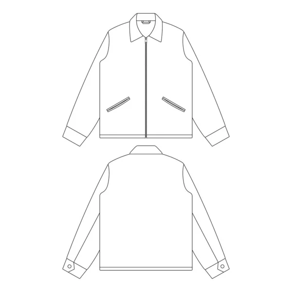 Template Vietnam Jacket Vector Illustration Flat Design Outline Clothing Collection —  Vetores de Stock