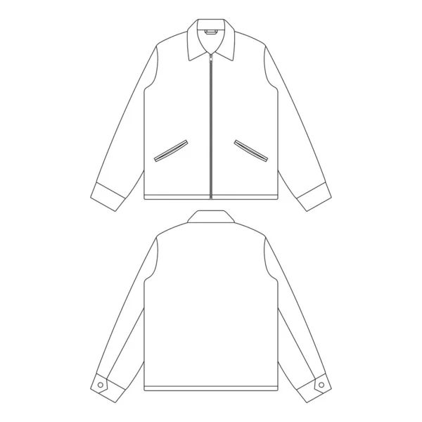 Vorlage Vietnam Jacke Vektor Illustration Flache Design Umriss Kleidung Sammlung — Stockvektor