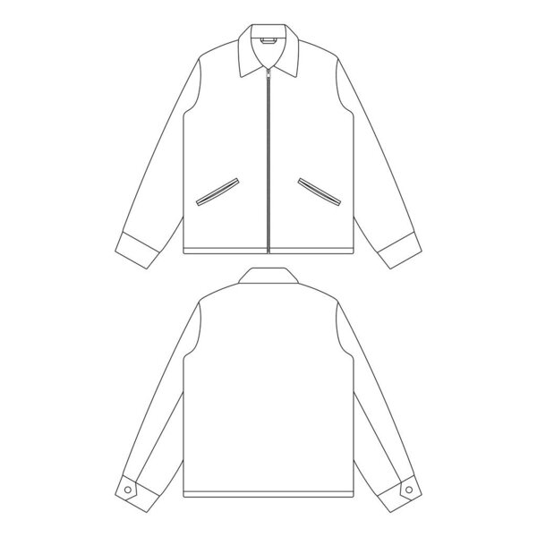 Template vietnam jacket vector illustration flat design outline clothing collection