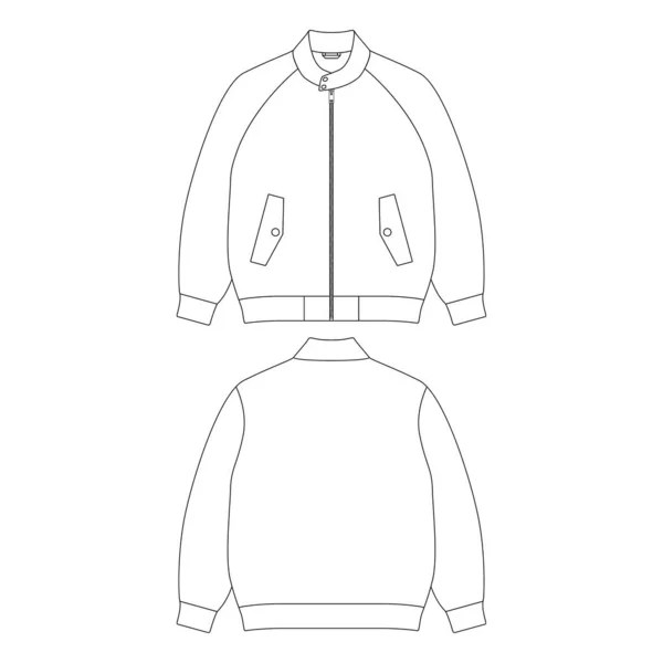 Template Baracuta Jacket Vector Illustration Flat Design Outline Clothing Collection — Stock Vector