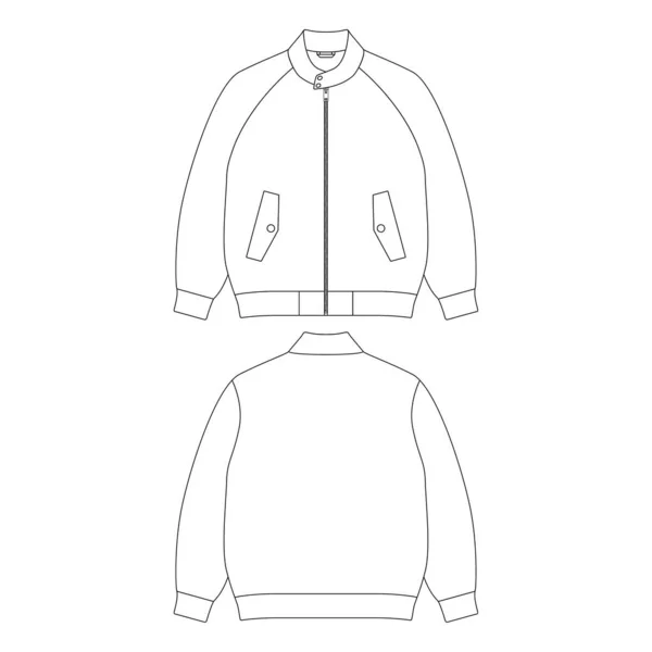 Vorlage Baracuta Jacke Vektor Illustration Flache Design Umreißen Bekleidungskollektion — Stockvektor