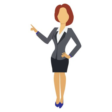 Akıllı İş Kızı Düz Vektörü