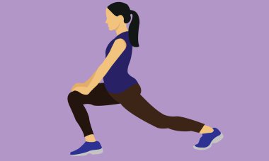 Yoga Yapan Kız Düz Vektör Çizimi