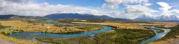 Panoramic View Mirador Rio Serrano Torres Del Paine Patagonia Chile — Stock Photo, Image