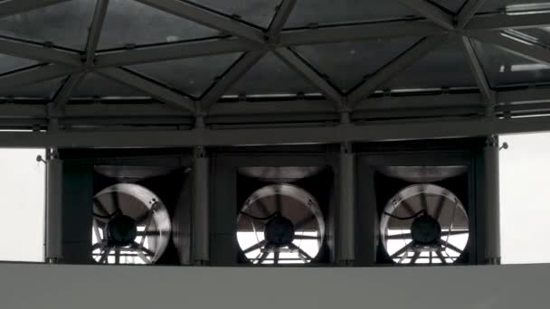 Grande Ventilatore Ventilazione Triplo Edificio — Video Stock