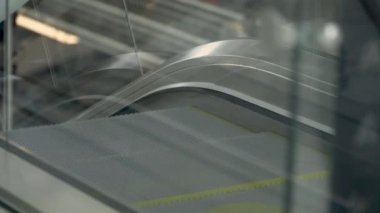 Close-up view of escalator in motion