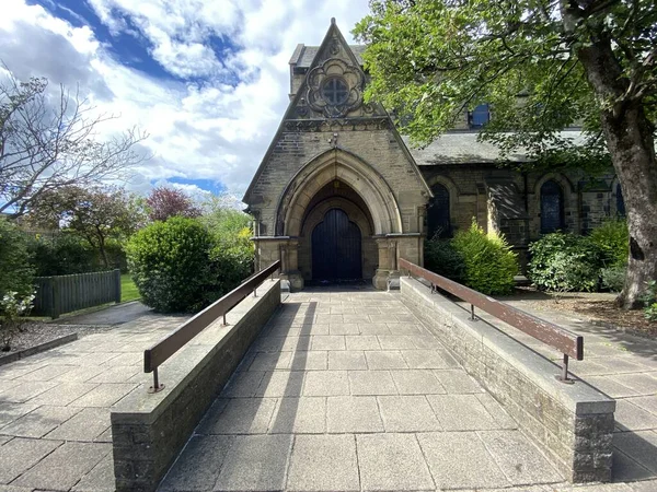 Eintritt Einer Steinernen Viktorianischen Kirche Der Walshaw Street Bradford Yorkshire — Stockfoto