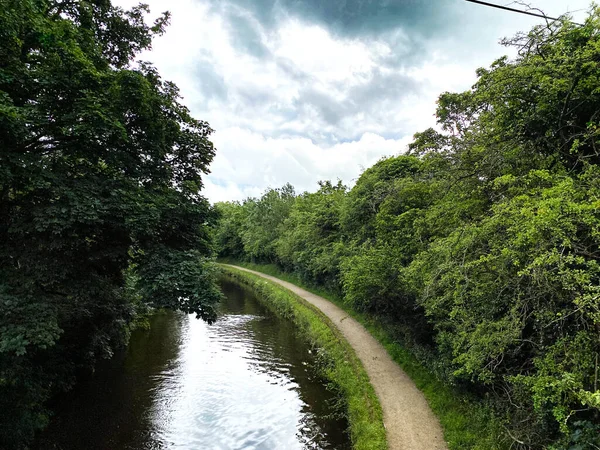 Leeds Liverpool Canal Cloudy Day Gargrave Skipton — Stockfoto