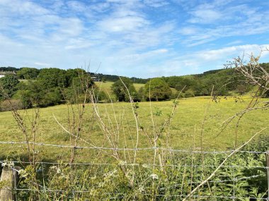 Panoramic view over farmland, on the outskirts of, Tong, Bradford, Yorkshire