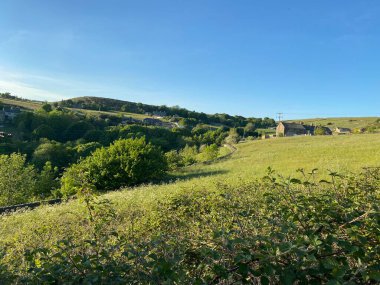 View across farmland and meadows near, Thornton, Bradford, Yorkshire