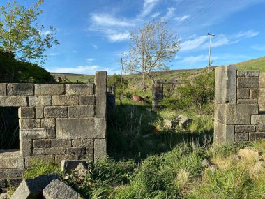 Old overgrown farm ruins in, Midgley, Calderdale UK