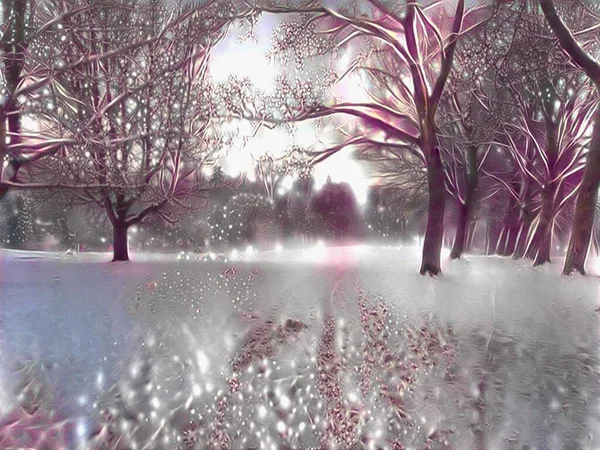 英国布拉德福德李斯特公园的雪景 — 图库照片