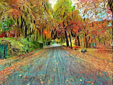 Sonbaharın sonlarında, Manningham, Bradford, İngiltere 'de Viktorya döneminden kalma bir sokakta.